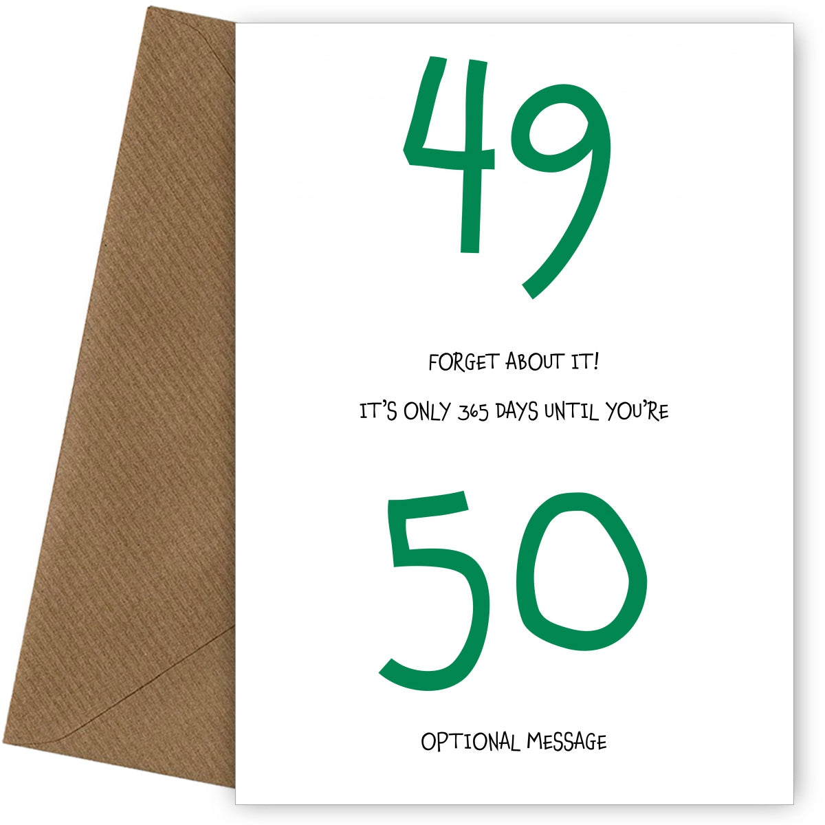 Happy 49th Birthday Card - Forget about it!